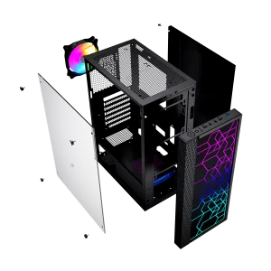 Gembird Computer Fornax 2500 ARGB/Midi Tower/Transpar./Černá - obrázek 3