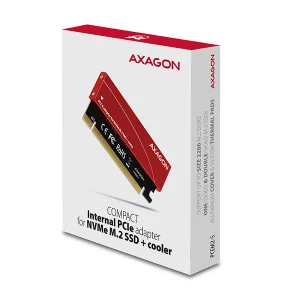 AXAGON PCEM2-S, PCIe x16 - M.2 NVMe M-key slot adaptér, kovový kryt pro pasivní chlazení - obrázek 2