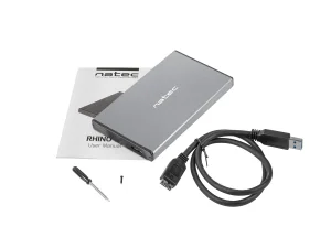 Externí box pro HDD 2,5" USB 3.0 Natec Rhino Go, šedý, hliníkové tělo - obrázek 6