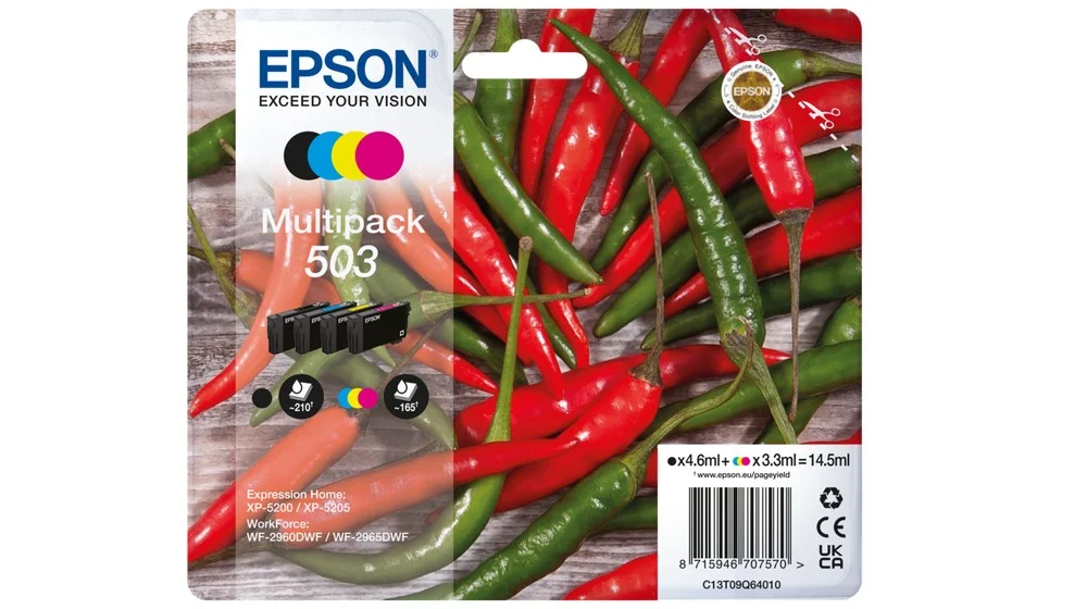 Inkoustová náplň Epson 503 T09Q6 čtyřbarevná sada