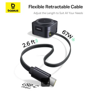 Baseus Magnetický bezdrátový nabíjecí stojánek PicoGo Series 2v1 Qi2 67W černý - obrázek 6