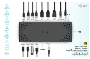 i-tec USB-C Triple Display dokovací stanice Gen 2, PD 100W - obrázek 9