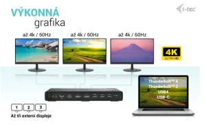 i-tec USB-C Triple Display dokovací stanice Gen 2, PD 100W - obrázek 5