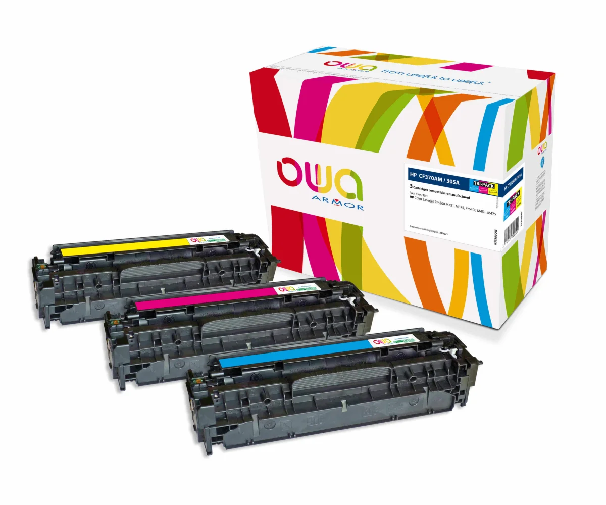 Toner HP CF370AM sada azurový purpurový žlutý 2600 stran (OWA Armor)