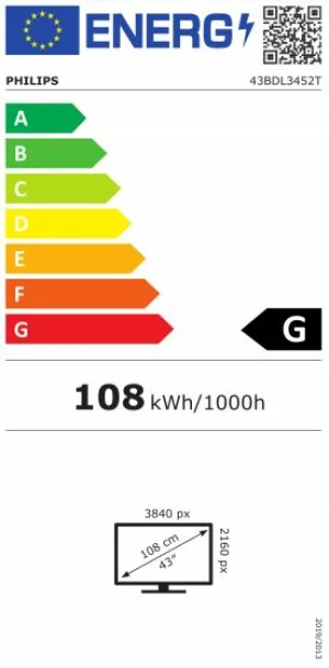 43" D-LED Philips 43BDL3452T-UHD,IPS,400c,IR,18/7 - obrázek 2