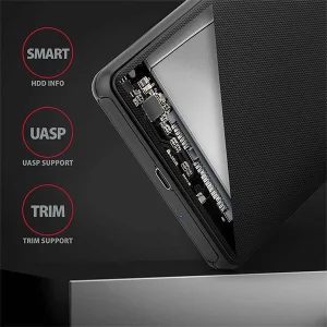 AXAGON EE25-SLC, USB-C 3.2 Gen 1 - SATA 6G 2.5" SLIDE box, bezšroubkový, černý - obrázek 7