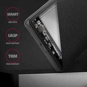 AXAGON EE25-SL, USB 3.2 Gen 1 - SATA 6G, 2.5" SLIDE box, bezšroubkový, černý - obrázek 4
