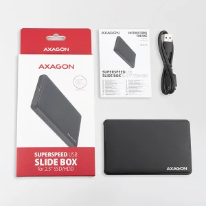 AXAGON EE25-SL, USB 3.2 Gen 1 - SATA 6G, 2.5" SLIDE box, bezšroubkový, černý - obrázek 7