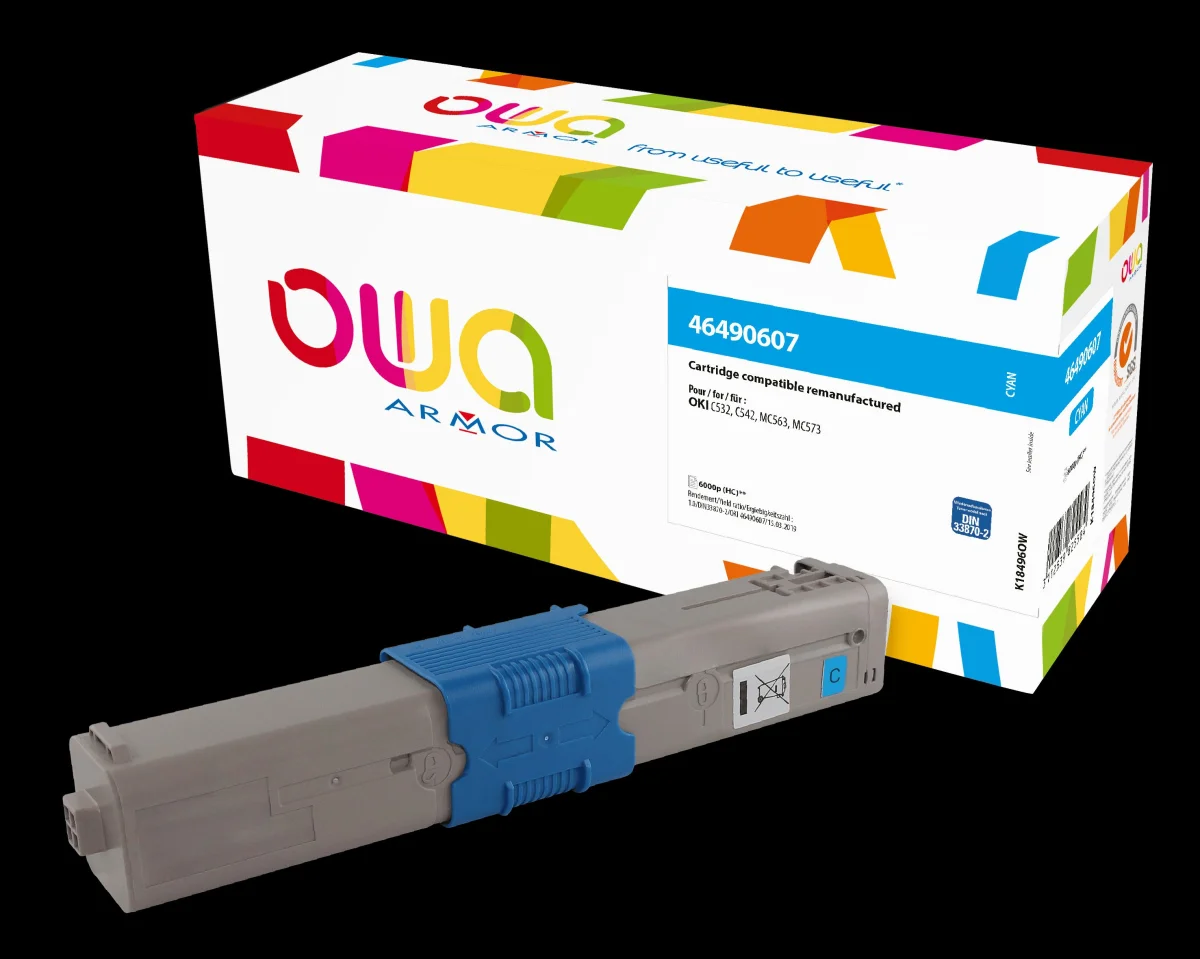 OWA Armor toner kompatibilní s OKI 46490607, 6000st, modrá/cyan