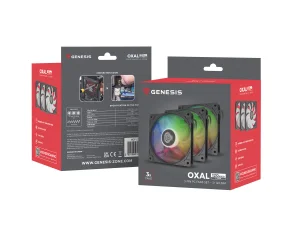 Ventiátor Genesis OXAL 120 ARGB, 3-Pack, černý - obrázek 3