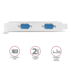 AXAGON PCEA-S2N, PCIe řadič - 2x sériový port (RS232) 250 kbps, vč. LP - obrázek 4