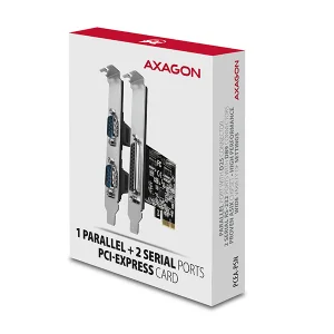AXAGON PCEA-PSN, PCIe řadič - 1x paralelní (LPT) + 2x sériový port (RS232) 250 kbps, vč. LP - obrázek 2