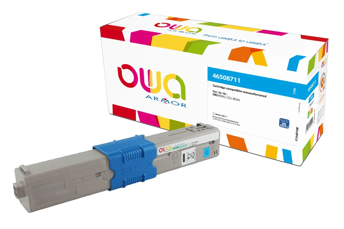 OWA Armor toner kompatibilní s OKI 46508711, 3000st, modrá/cyan