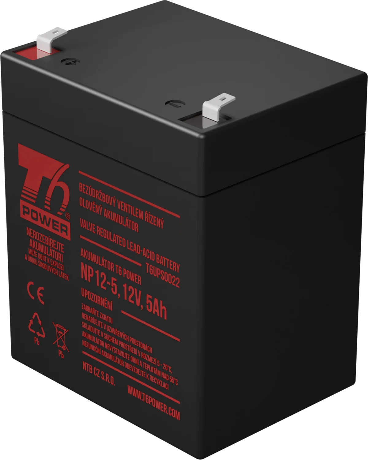 Akumulátor T6 Power NP12-5, 12V, 5Ah, F2