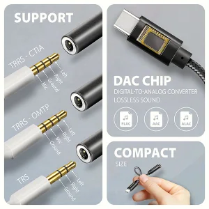 AXAGON ADA-HC, USB-C na 3.5mm jack - Hi-Res DAC audio adaptér, 384kHz/32bit, stereo - obrázek 6