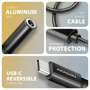 AXAGON ADA-HC, USB-C na 3.5mm jack - Hi-Res DAC audio adaptér, 384kHz/32bit, stereo - obrázek 7