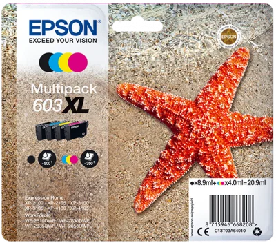 Inkoustová náplň Epson 603XL T03A6 multipack 4 barvy