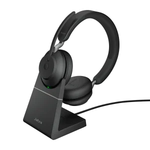Jabra Evolve2 65/Stereo/USB-C/BT/Bezdrát/Stand/Černá