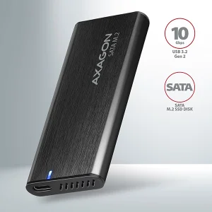 AXAGON EEM2-SBC, USB-C 3.2 Gen 2 - M.2 SATA SSD kovový RAW box, bezšroubkový - obrázek 7