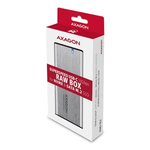 AXAGON EEM2-SG2, USB-C 3.2 Gen 2 - M.2 NVMe & SATA SSD kovový RAW box, bezšroubkový, stříbrný - obrázek 10