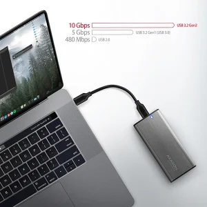 AXAGON EEM2-SG2, USB-C 3.2 Gen 2 - M.2 NVMe & SATA SSD kovový RAW box, bezšroubkový, stříbrný - obrázek 5