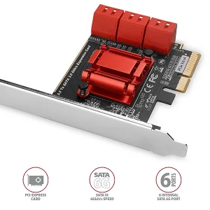 AXAGON PCES-SA6, PCIe řadič - 6x interní SATA 6G port, ASM1166, SP & LP - obrázek 2