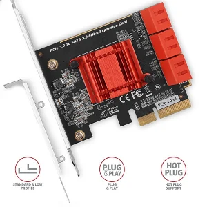 AXAGON PCES-SA6, PCIe řadič - 6x interní SATA 6G port, ASM1166, SP & LP - obrázek 3