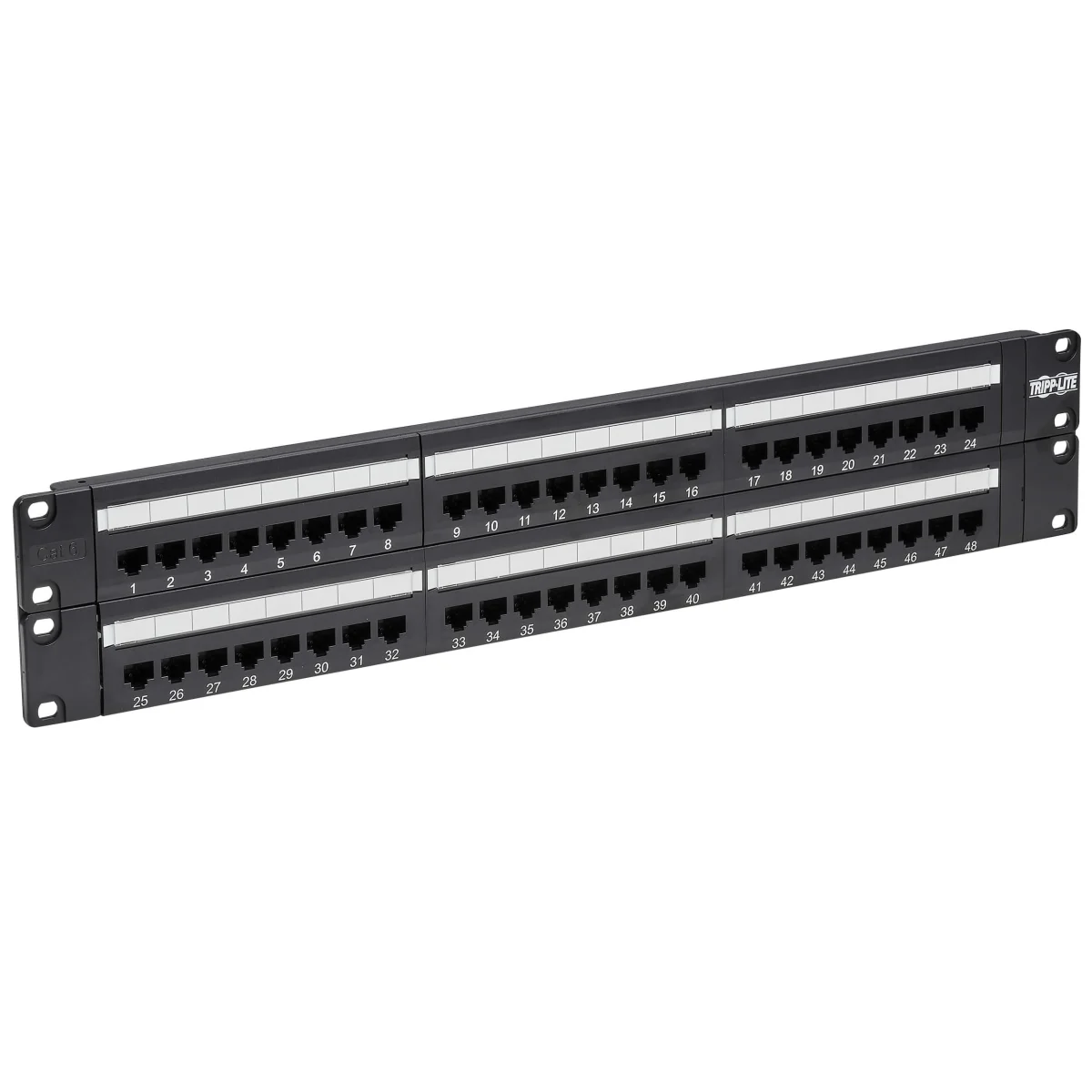 Patch panel pro montáž do racku 2U, 48x Cat6/Cat5 568B, RJ45 Ethernet