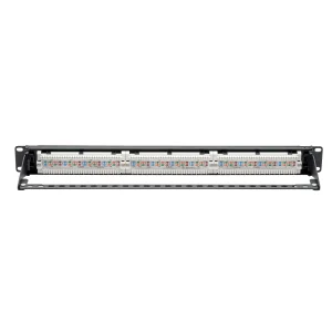 Patch panel pro montáž do racku 1U, 24x Cat6 PoE+ Compliant, 110/Krone, 568A/B, RJ45 Ethernet - obrázek 2