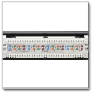 Patch panel pro montáž do racku 1U, 24x Cat6 PoE+ Compliant, 110/Krone, 568A/B, RJ45 Ethernet - obrázek 3
