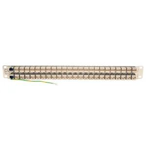 Patch panel průchozí STP stíněný pro montáž do racku 1U, 48x Cat6a, RJ45 Ethernet - obrázek 2