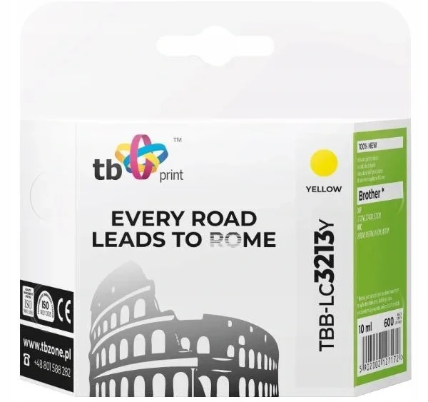 Inkoustová náplň Brother LC3213Y žlutá 10 ml TB