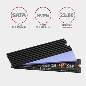 AXAGON CLR-M2L3, hliníkový pasivní chladič pro M.2 2280 SSD, výška 3 mm - obrázek 2
