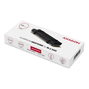 AXAGON CLR-M2L10, hliníkový pasivní chladič pro M.2 2280 SSD, výška 10 mm - obrázek 2