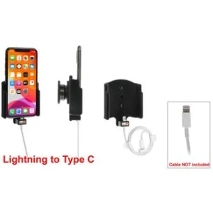 Brodit držák do auta na Apple iPhone 11 Pro v sametu, bez bouzdra, s průchodkou pro Lightning kabel - obrázek 3