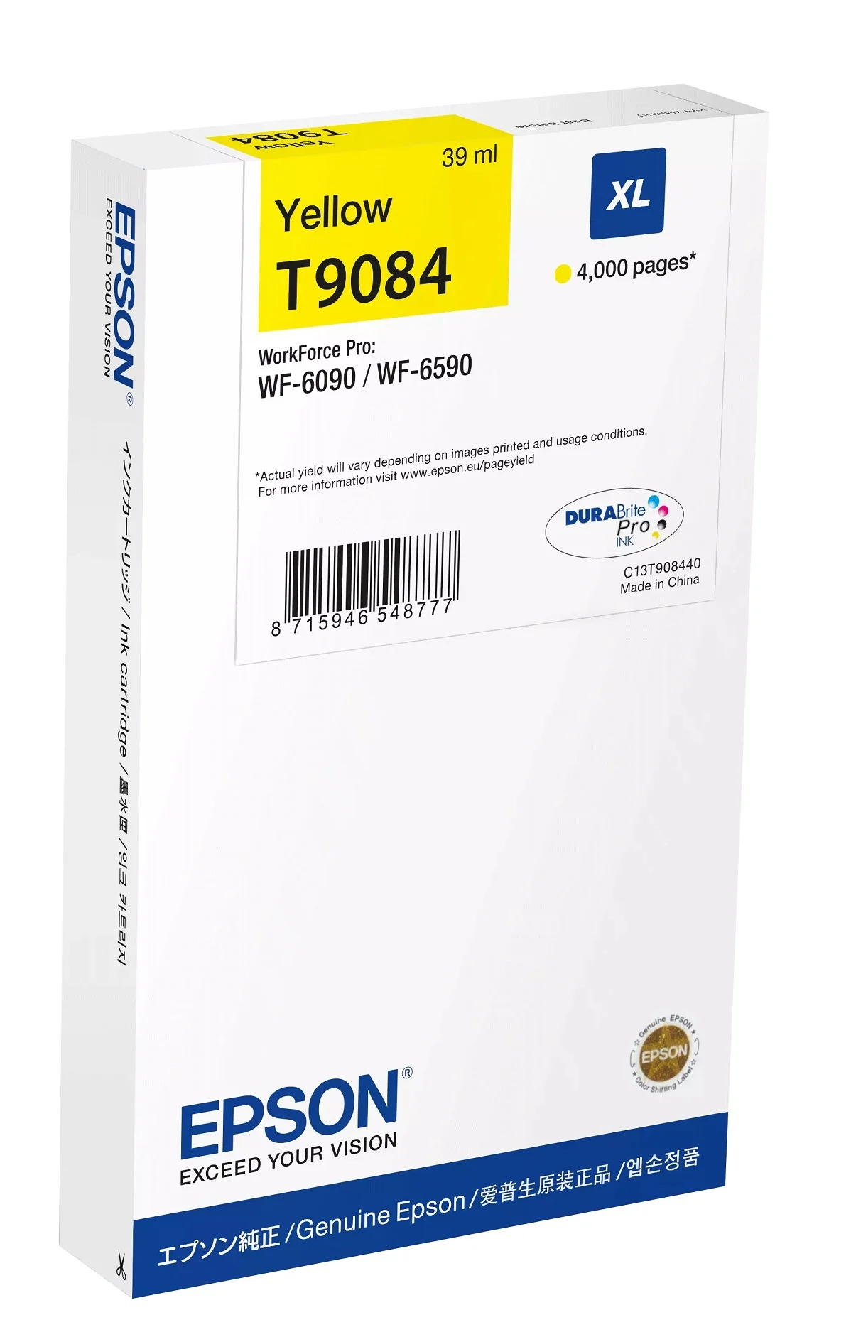 Inkoustová náplň Epson T9084 XL žlutá 39 ml
