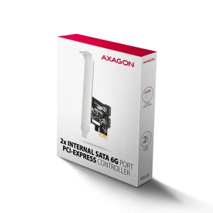 AXAGON PCES-SJ2, PCIe řadič - 2x interní SATA 6G port, JMB582, SP & LP - obrázek 2