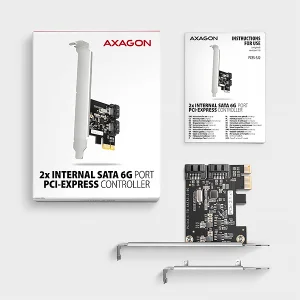 AXAGON PCES-SJ2, PCIe řadič - 2x interní SATA 6G port, JMB582, SP & LP - obrázek 3