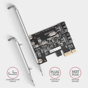 AXAGON PCES-SJ2, PCIe řadič - 2x interní SATA 6G port, JMB582, SP & LP - obrázek 5