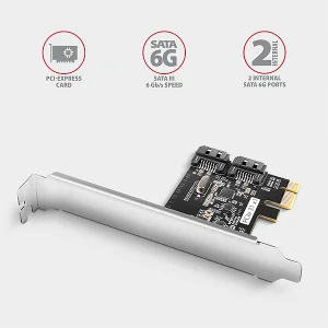 AXAGON PCES-SJ2, PCIe řadič - 2x interní SATA 6G port, JMB582, SP & LP - obrázek 6