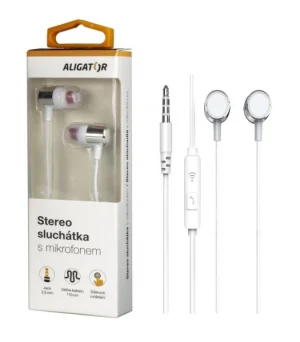 Sluchátka ALIGATOR AE005, Strong Bass, stříbrná - obrázek 3