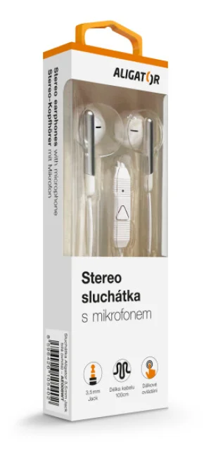 ALIGATOR AE008/Stereo/Jack/Drát/Bílá - obrázek 4