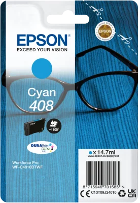 EPSON Singlepack Cyan 408 DURABrite Ultra Ink