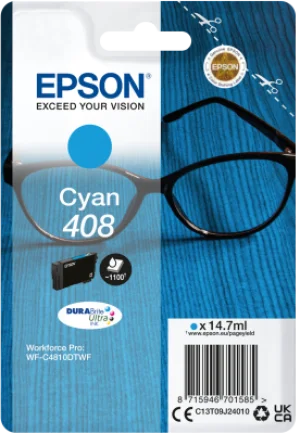 EPSON Singlepack Cyan 408 DURABrite Ultra Ink