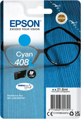 EPSON Singlepack Cyan 408L DURABrite Ultra Ink