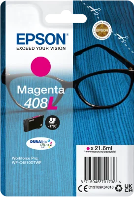 Inkoustová náplň Epson 408L T09K3 purpurová 21,6 ml DURABrite Ultra