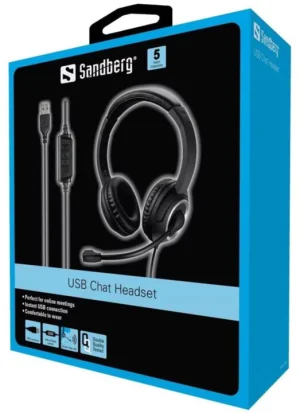 Sandberg PC sluchátka USB Chat Headset s mikrofonem, černá - obrázek 2