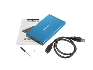 Externí box pro HDD 2,5" USB 3.0 Natec Rhino Go, modrý, hliníkové tělo - obrázek 2