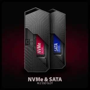 AXAGON EEM2-GAM, USB-C 10Gbps - NVMe & SATA SSD GAME M.2 box, bezšroubkový - obrázek 7