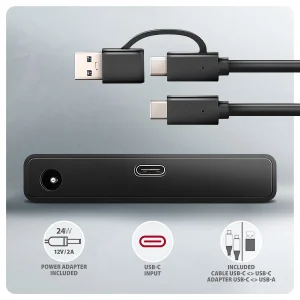 AXAGON ADSA-FPX, USB-C 10Gbps - SATA 6G, 2.5"/3.5" SSD/HDD FAST PORT X adaptér, vč. AC napáječe - obrázek 2
